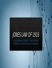 jones act 1916|Jones Law 1916: Topic/Title .